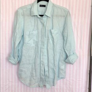 Gap sea foam linen button down